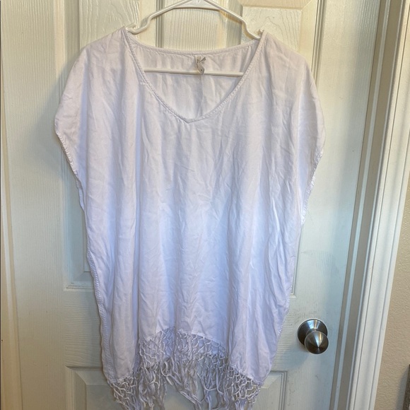 Seafolly White Fringe Tunic Top - Picture 1 of 5